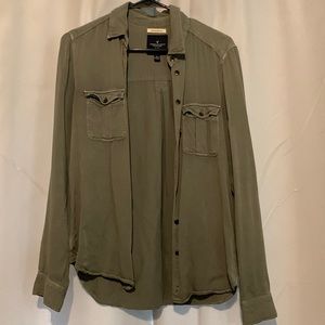 american eagle button up